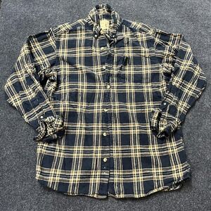 Red Head Shirt Mens Large Blue Plaid Flannel Button Down Cotton Outdoor Hunting